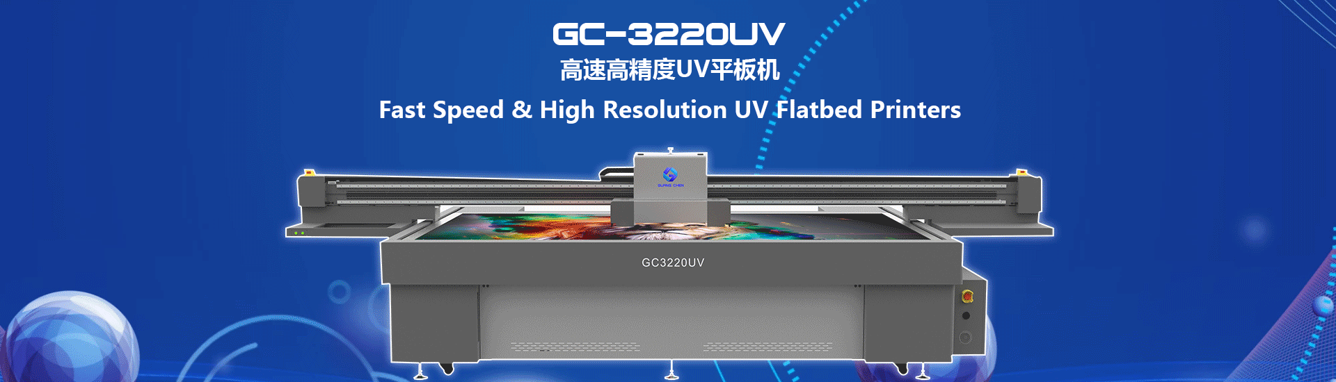 High speed, high-resolution UV flatbed printer